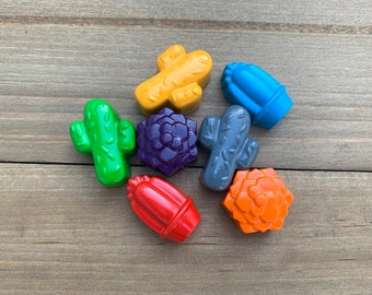 Succulent Crayons Set Of 12 - Cactus Crayons - Succulent Party Favors - Cadeaux pour enfants - Cadeaux pour enfants - Cactus Party Favors - Kids Party Favor