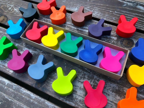Bunny Birthday party Easter Bunny Crayon Holders Bunny Toy Crayon Birthday Favor Easter Basket Toy Rabbit Crayon Holder