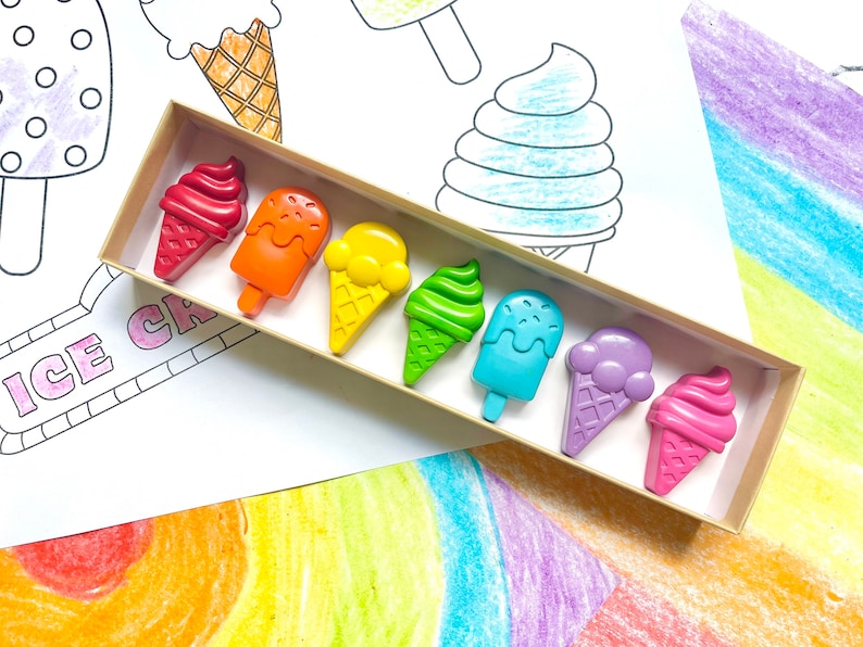 Crayons de crème glacée Cotillons de crème glacée Cadeaux pour les enfants Bas de Noël Panier de Pâques Cadeaux de la Saint-Valentin pour les enfants image 1
