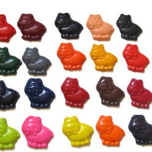 Hippo Crayons set of 50 Hippo Party Favors Hippo Birthday Hippo Party Hippo Crayons Shaped Crayons Classroom Favors Gifts image 5