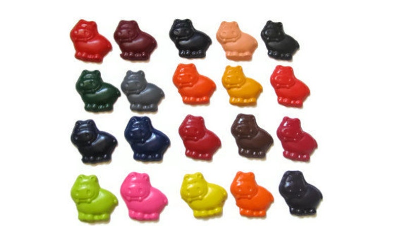 Hippo Crayons set of 50 Hippo Party Favors Hippo Birthday Hippo Party Hippo Crayons Shaped Crayons Classroom Favors Gifts image 5