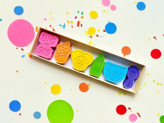 Big Sister Crayons - Big Sister Announcement Gift - New Baby Announcement Gift - New Sibling Gift - Gifts For Big Sister - Big Sister Gift