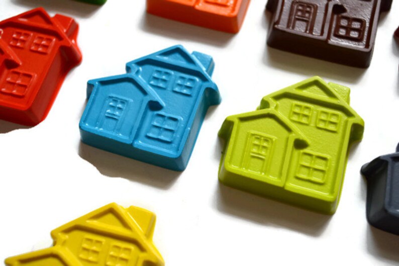 House Crayons set of 20 Home Crayons Home Party Favors Home Party House Party Kids Party Favors Kids Gifts House Gifts image 3
