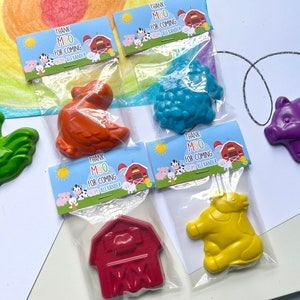 Farm Party Favors - Farm Animal Crayons - Barnyard Birthday Party Favors - Farmyard Party Favors - Kids Party Favors - Farm Party Favor Bags