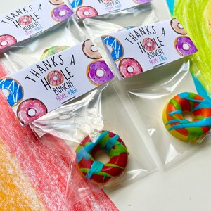 Donut Party Favors Donut Crayons Thanks A Hole Bunch Party Favors Personalized Kids Party Favors Donut Party Favor Bags Donuts image 5