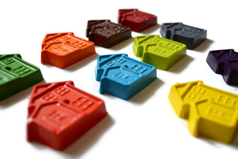 House Crayons set of 20 Home Crayons Home Party Favors Home Party House Party Kids Party Favors Kids Gifts House Gifts image 4