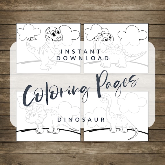 Dinosaur Coloring Pages Instant Download Dinosaur Party