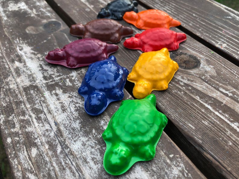Turtle Crayons set of 40 Turtle Party Favors Turtle Crayons Turtle Party Turtle Birthday Party Favors Turtle Gift Crayons Kids image 6