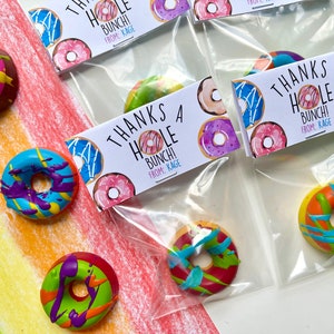 Donut Party Favors Donut Crayons Thanks A Hole Bunch Party Favors Personalized Kids Party Favors Donut Party Favor Bags Donuts image 1