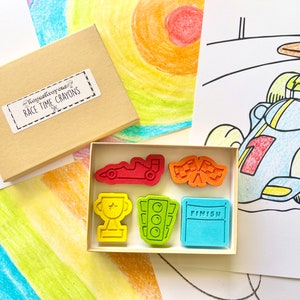 Racing Crayons - Cars Birthday Party - Kids Gifts - Stocking Stuffers - Kids Birthday Gifts - Easter Basket Stuffers - Race Car Birthday