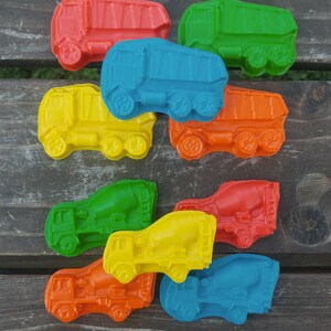 Dump Truck and Cement Truck Crayons set of 20 Construction Party Favors Construction Birthday Party Dump Truck Crayons Shaped Crayon image 4