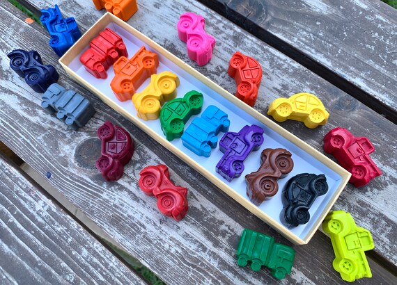Car & Truck Crayons - Car Party Favors - Kids Gifts - Stocking Stuffers - Kids Birthday Gifts - Easter Basket Stuffers - Kids Party Favors Il_570xn