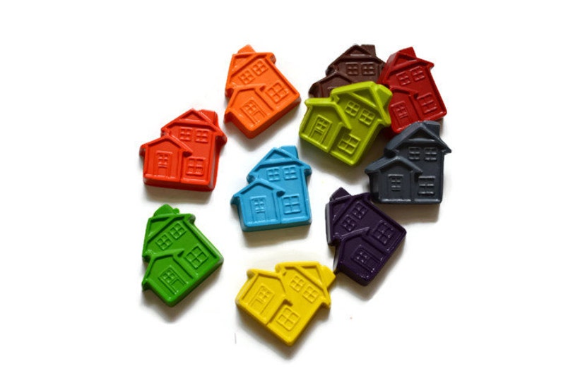 House Crayons set of 20 Home Crayons Home Party Favors Home Party House Party Kids Party Favors Kids Gifts House Gifts image 1