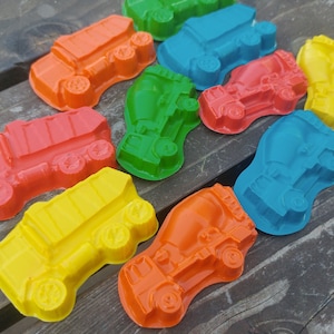 Dump Truck and Cement Truck Crayons set of 20 Construction Party Favors Construction Birthday Party Dump Truck Crayons Shaped Crayon image 6