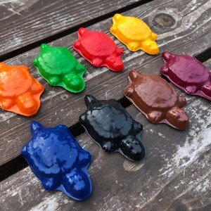 Turtle Crayons set of 40 Turtle Party Favors Turtle Crayons Turtle Party Turtle Birthday Party Favors Turtle Gift Crayons Kids image 4