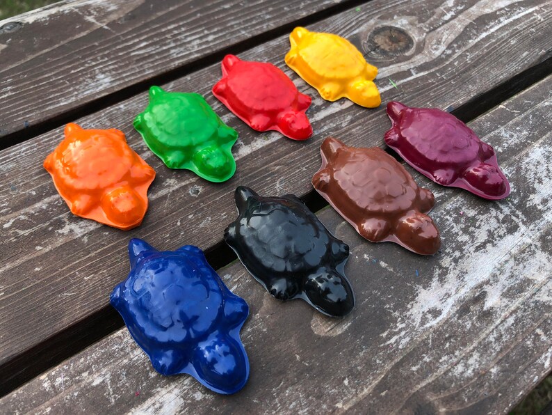 Turtle Crayons set of 40 Turtle Party Favors Turtle Crayons Turtle Party Turtle Birthday Party Favors Turtle Gift Crayons Kids image 4