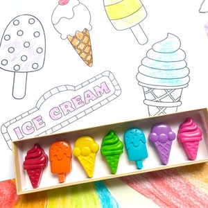 Ice Cream Crayons Ice Cream Party Favors Gifts For Kids Stocking Stuffers Easter Basket Stuffers Valentines Day Gifts For Kids image 3