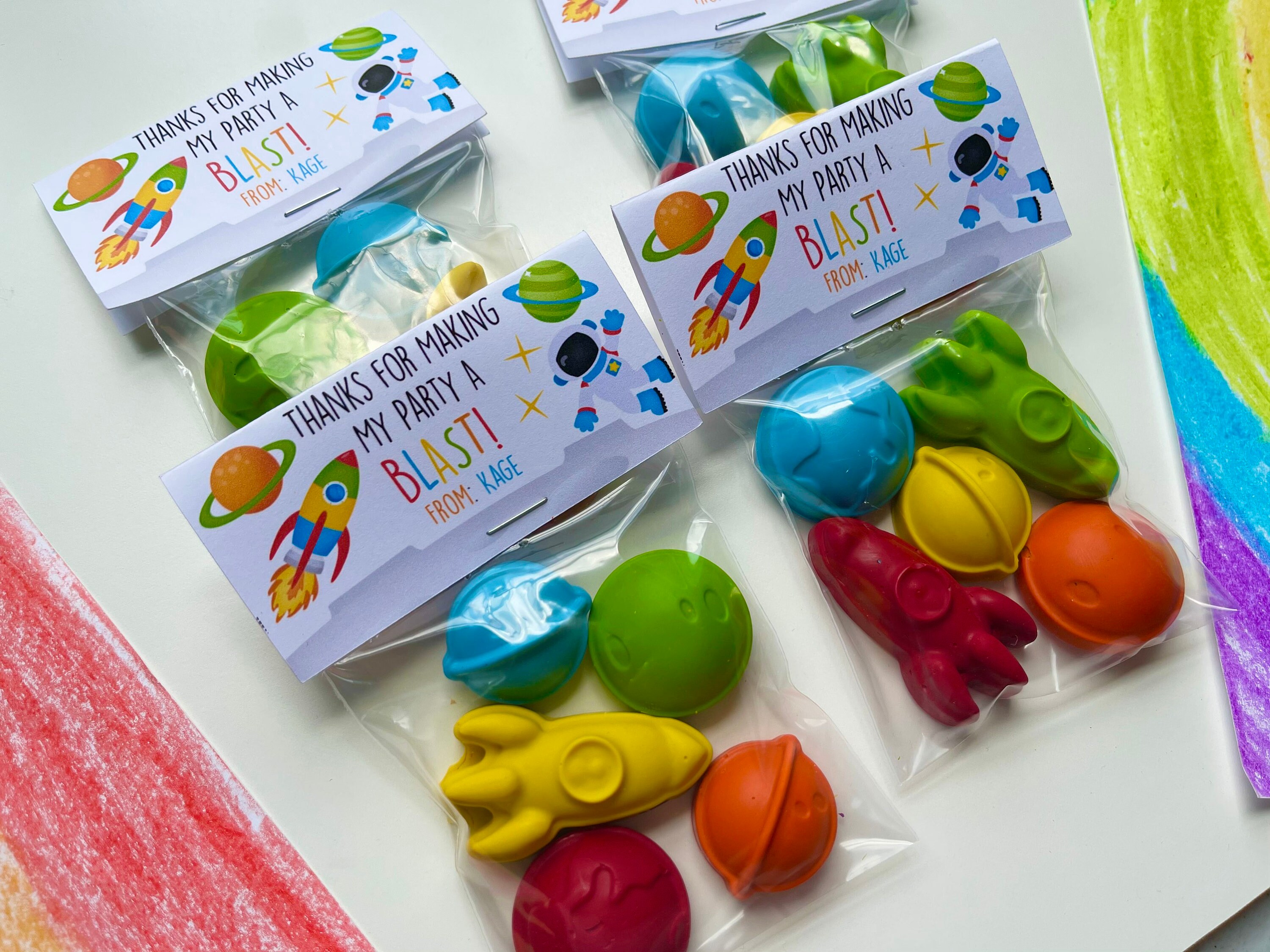 Set Of 2 Recycled Millennium Falcon Crayons - Multi Color Galaxy Space Ship Crayons For Kids