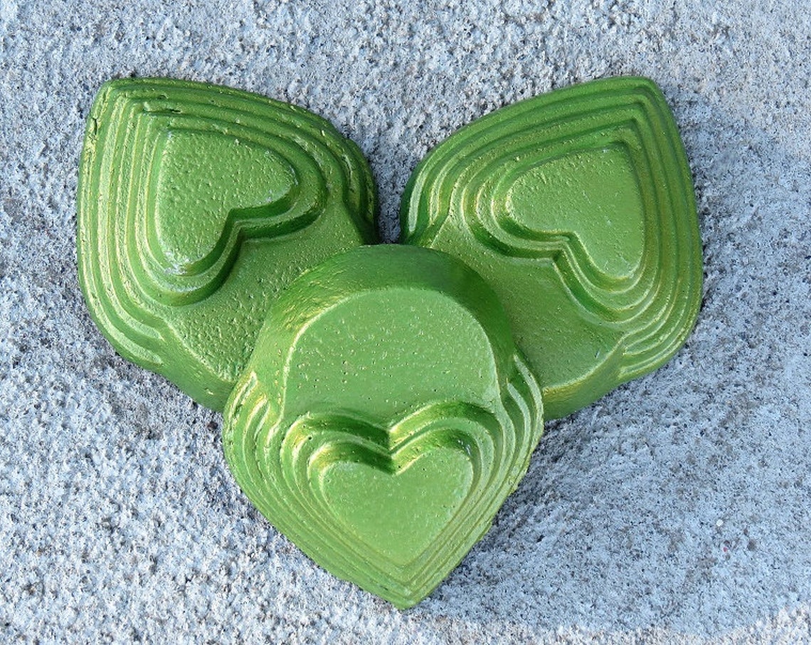 Green Heart Planter Feet Patio Decor Yard Art Concrete Pot Etsy