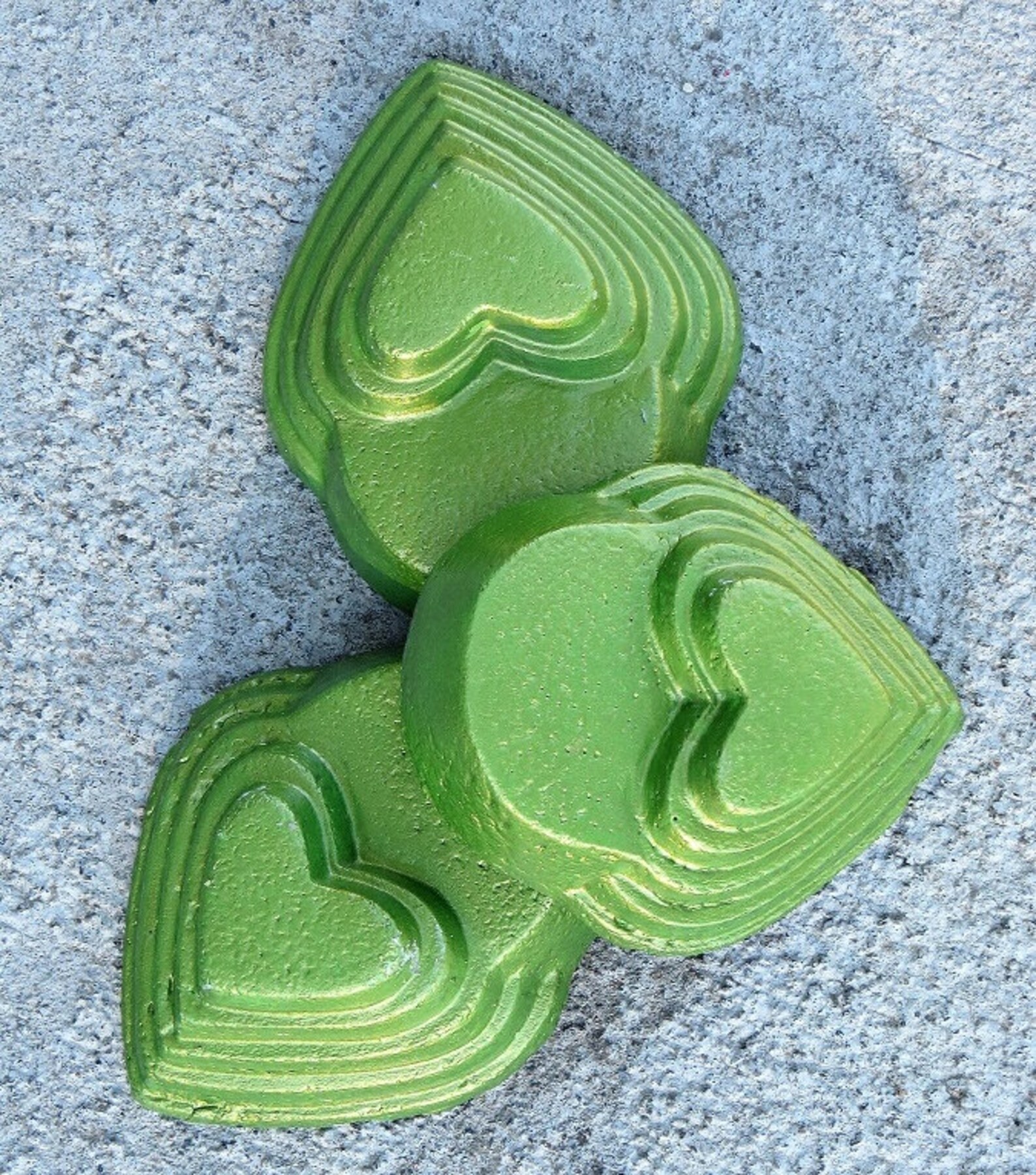 Green Heart Planter Feet Patio Decor Yard Art Concrete Pot Etsy