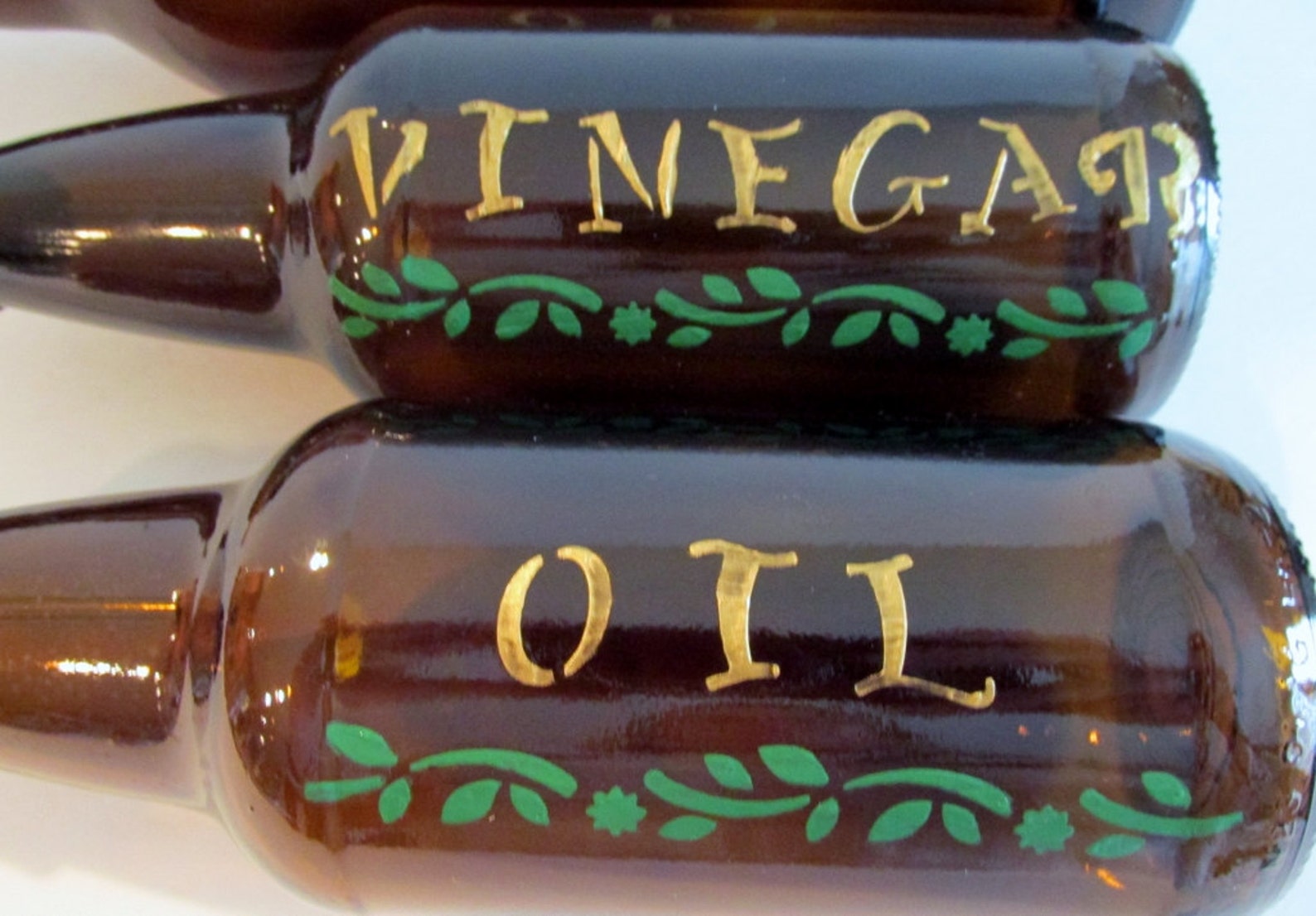 Recycle Beer Bottle Olive Oil Vinegar and Oil Dispensers Set Etsy