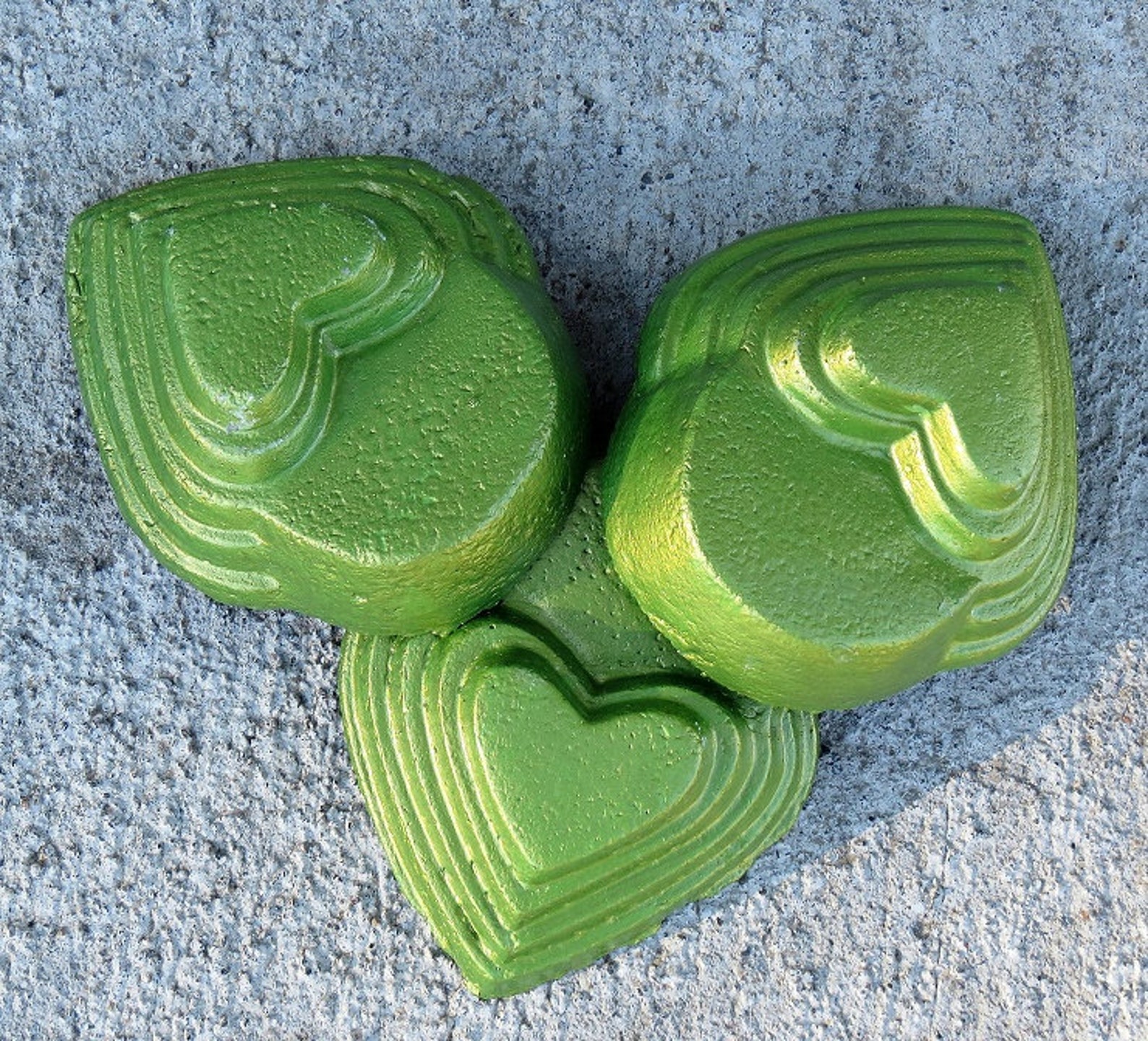 Green Heart Planter Feet Patio Decor Yard Art Concrete Pot Etsy