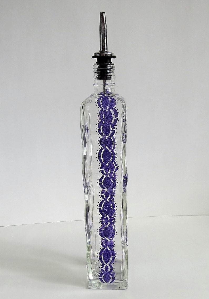 Recycled bottle Oil dispenser Olive oil Clear glass Hand Etsy