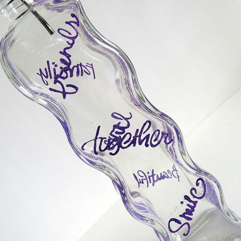 Recycled bottle Oil dispenser Olive oil Clear glass Hand Etsy