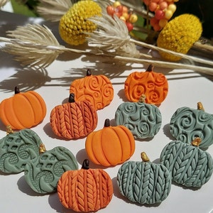 Pumpkin Earrings/ Fall Earrings/ Sweater Earrings / Braided Earrings / Clay Earrings /Statement Earrings/ Halloween Earrings/Fall Studs/