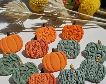 Pumpkin Earrings/ Fall Earrings/ Sweater Earrings / Braided Earrings / Clay Earrings /Statement Earrings/ Halloween Earrings/Fall Studs/