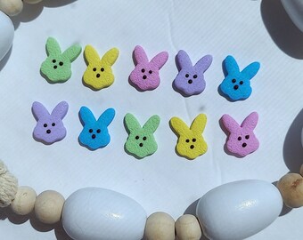 Marshmallow Bunny/ Peeps Bunny / Easter earrings/ Bunny Earrings/ Easter studs/ Clay Earrings/