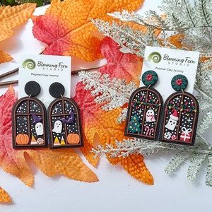 Ghost Adventures earrings/ Spooky Christmas Earrings/ Christmas Earrings/ Ghost Earrings/ Ghost Dangles/HalloweenEarrings/ Spooky Earrings/