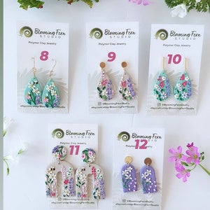 Handcrafted Wildflower Polymer Clay Earrings: Floral Dangles, Spring Summer Jewelry