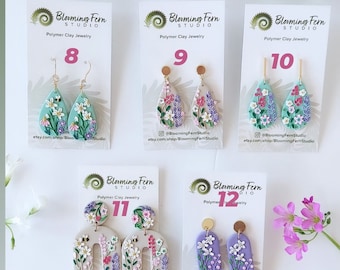 Handcrafted Wildflower Polymer Clay Earrings: Floral Dangles, Spring Summer Jewelry