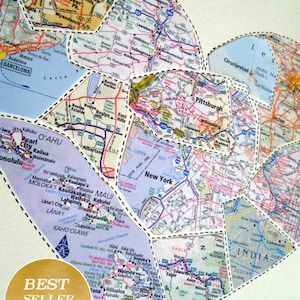 40th or 50th Anniversary Gift for Parents, Personalized Map Anniversary or Wedding Gift