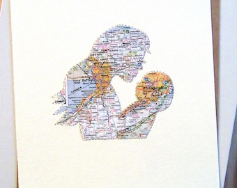 Baby Shower Gift Map, Travel Nursery Decor, 8x10 and Personalized