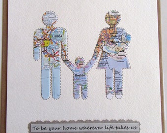 Custom Family Map Art, Personalized Mother's Day Gift