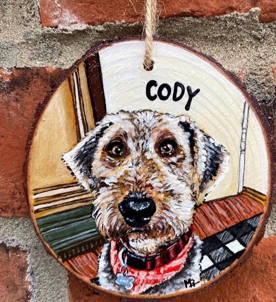 Custom Hand Painted Pet Portrait Ornament, Painted Pet Ornament, Pet Ornament, Pet Painting, Dog Ornament, Cat Ornament, Animal Ornament