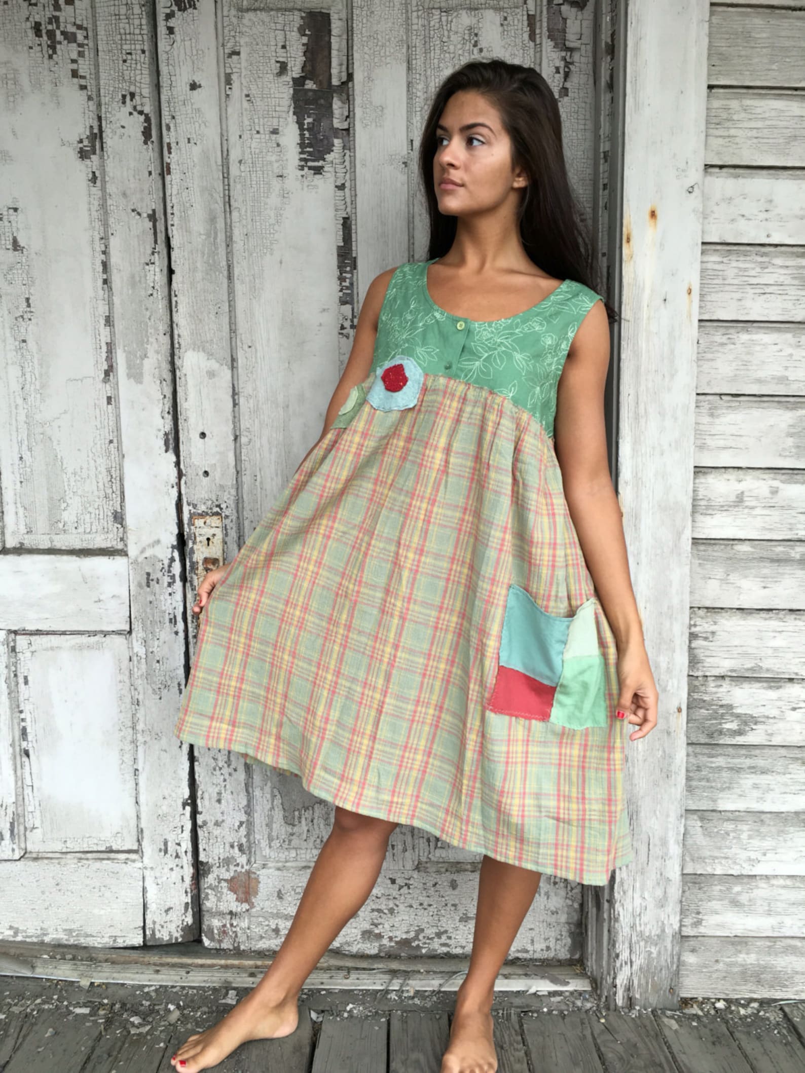 Amelia dress-large xlarge-artsy-Eco Clothing-Upcycled | Etsy