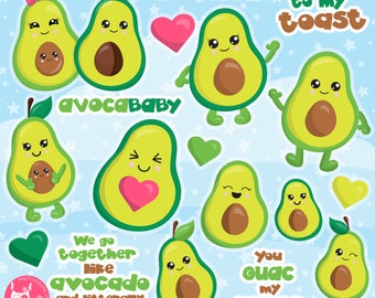 Avocado clipart commercial use, Avocado vector graphics, food digital clip art, vegetable digital images  - CL1150