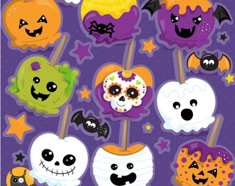 Halloween Candy Apple clipart, candy, commercial use, Halloween vector graphics, digital clip art, halloween CL1185