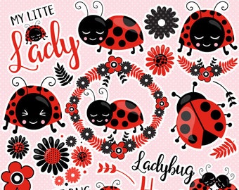 Little ladybug clipart commercial use, animal friends vector graphics, digital clip art, digital images  - CL1162