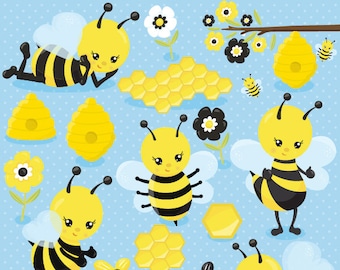 Busy bee clipart commercial use, clipart, vector graphics, digital clip art - CL1165