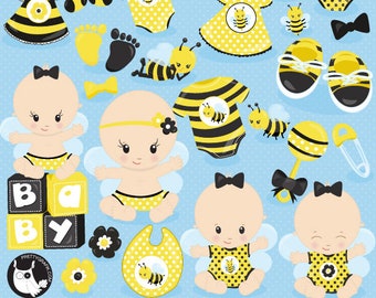 Baby bee clipart commercial use, clipart, vector graphics, digital clip art - CL1166