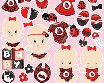 Baby ladybug clipart commercial use, clipart, vector graphics, digital clip art - CL1121