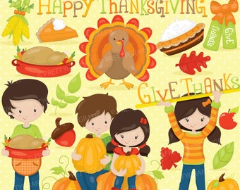 Thanksgiving clipart commercial use, fall season, turkey, harvest vector graphics, digital clip art,  images - CL720