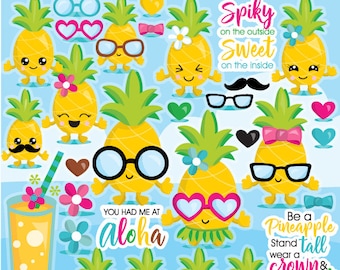 Pineapple clipart commercial use, pineapple vector graphics, pineapples digital clip art, digital images - CL1084