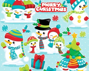 Snowman clipart commercial use, snowman vector graphics, Christmas snowman digital clip art, digital images  - CL1042
