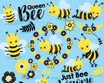 Bee awesome clipart commercial use, clipart, vector graphics, digital clip art, friends, farmer - CL1167