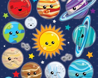 Planets clipart great for classroom decor, space, png, graphics, printable, commercial use, instant download